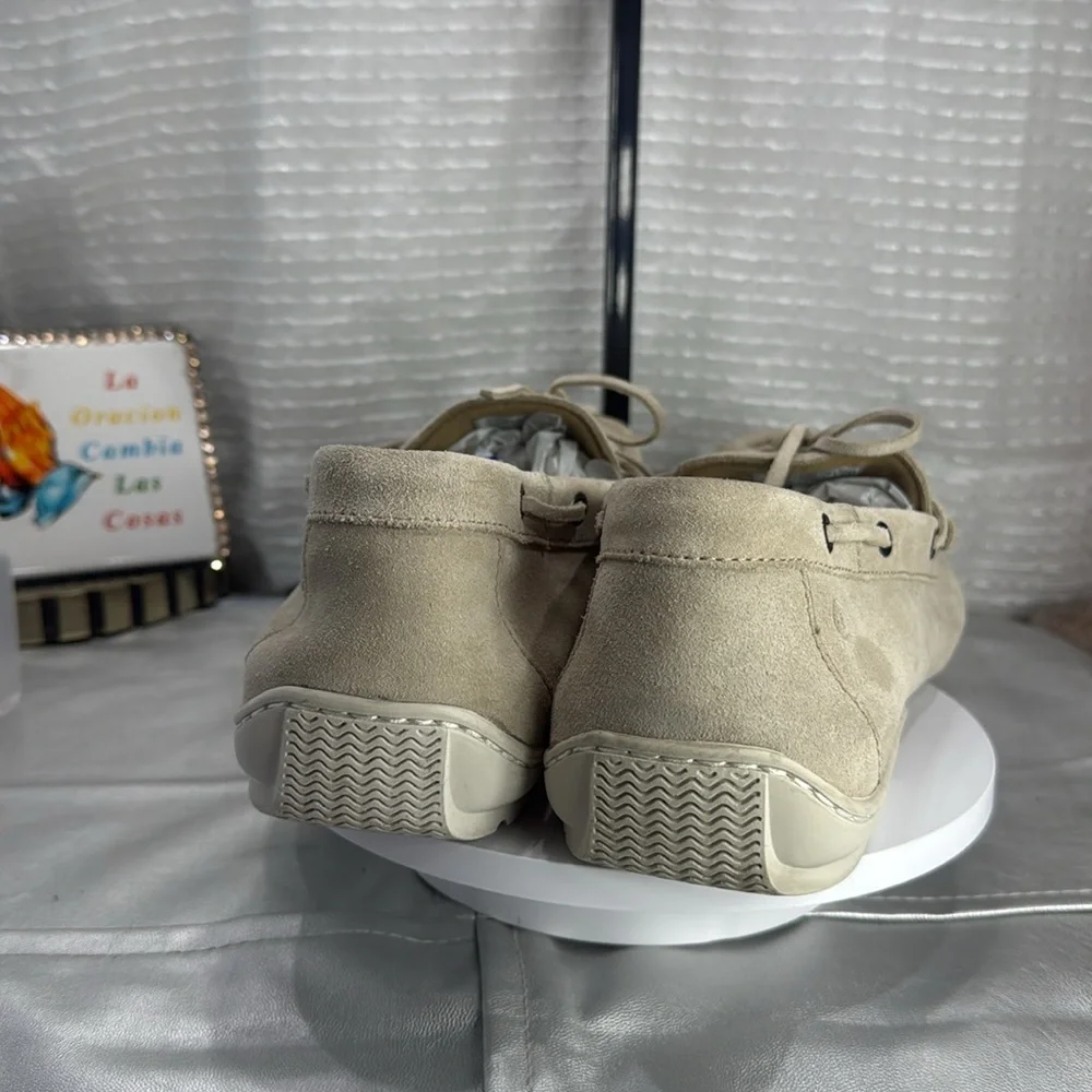 (W9) Men's Rockport Light Beige Suede Driving Moccasin Shoes-V73208- Size 13M